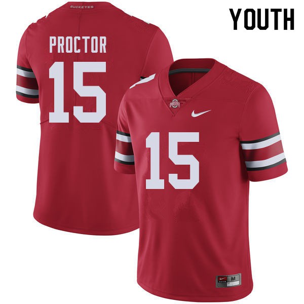 Ohio State Buckeyes #15 Josh Proctor Youth Stitch Jersey Red OSU66001